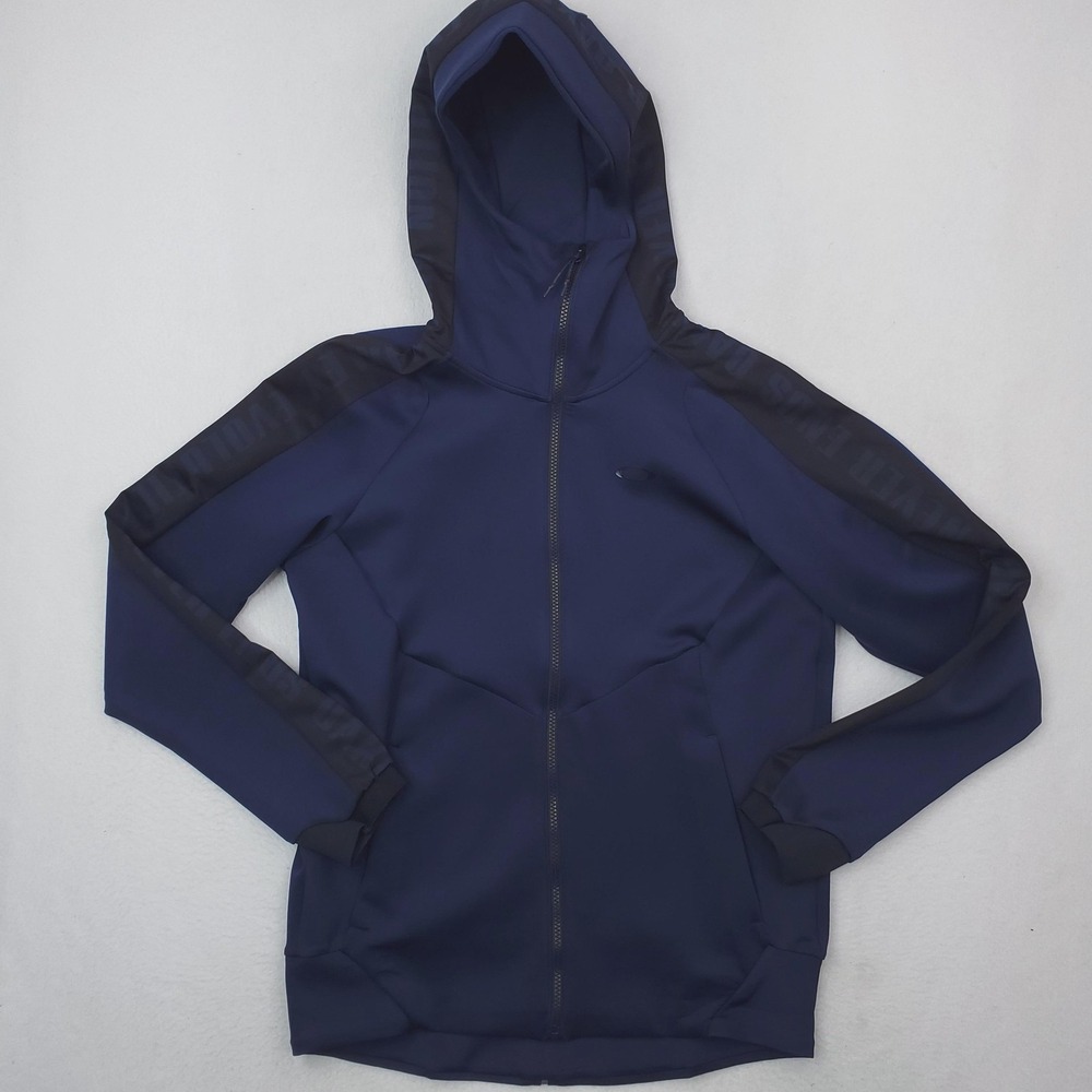 Oakley Enhance Synchronism Track Jacket 3.0 Mens M Blue Hooded Full Zip